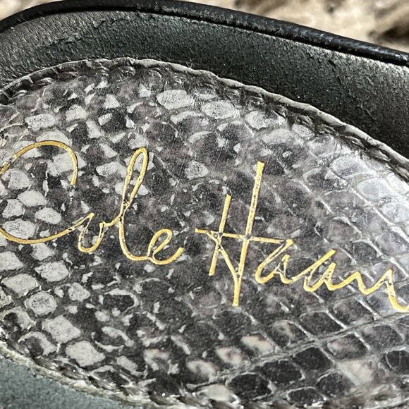 Cole Haan  Grey Snakeskin Platform Wedge Sandals Women’s Size 8.5 B - Picture 15 of 15